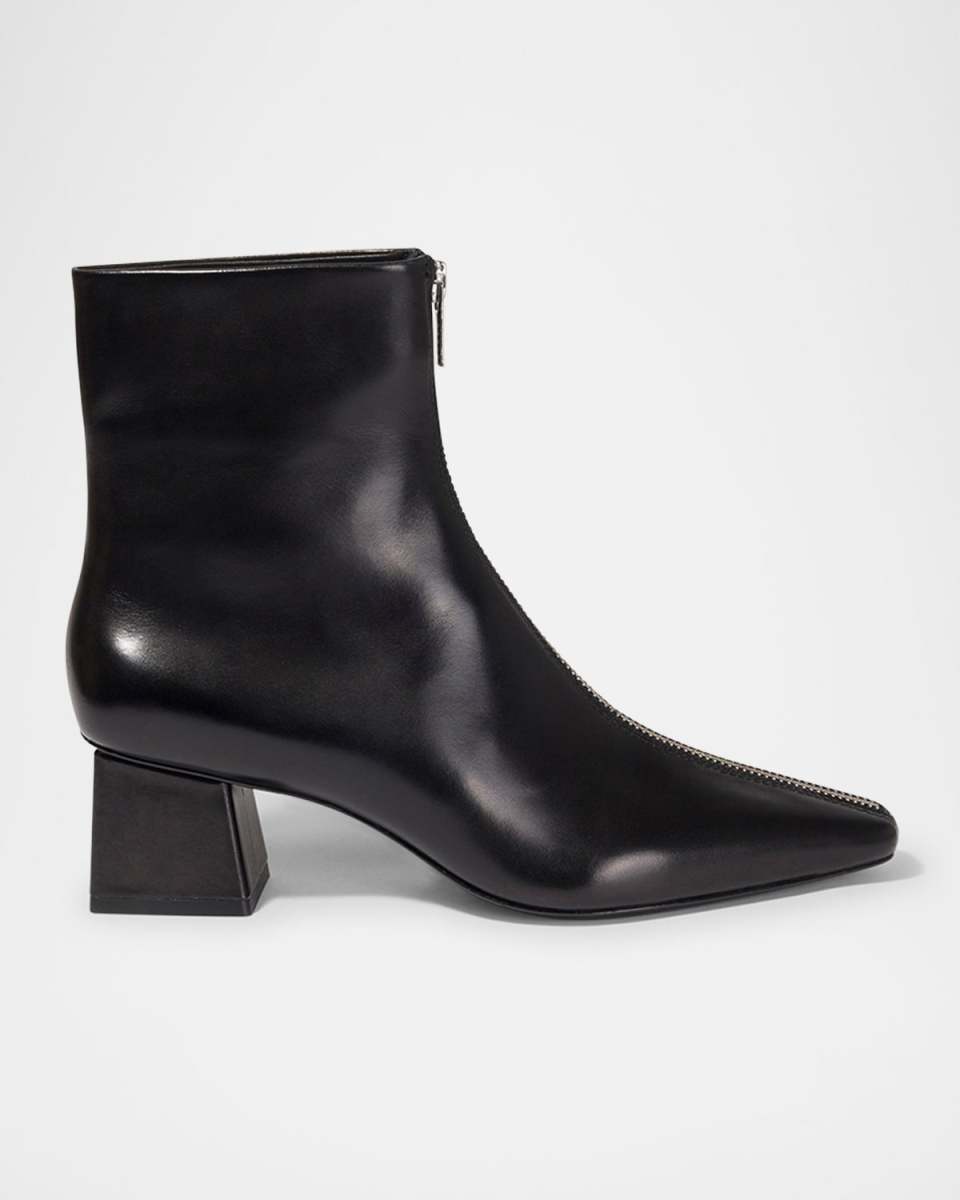 Ryder Leather Zip Ankle Booties